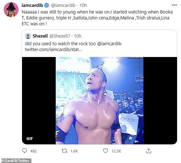 She is a fan too!  Turns out the rapper used to watch WWE
