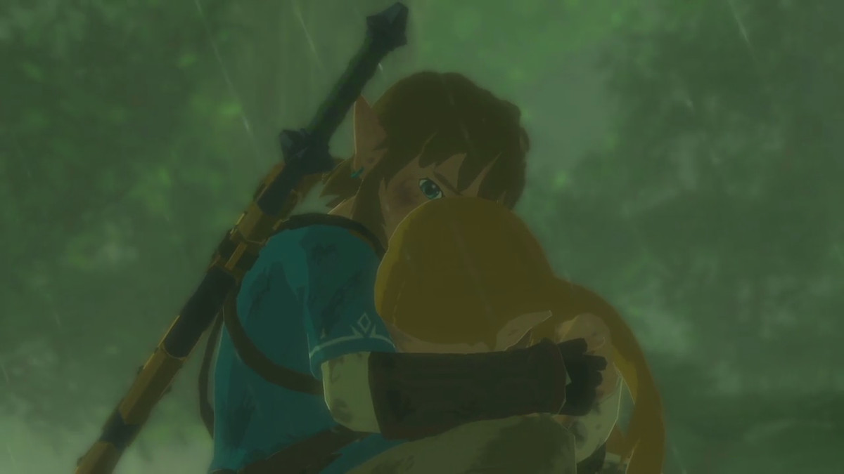 The link carries a stunned Zelda in his arms