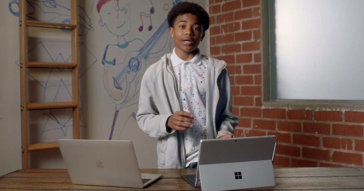Video: Microsoft snaps pictures of Apple’s MacBook Pro in new Surface Pro 7 ad